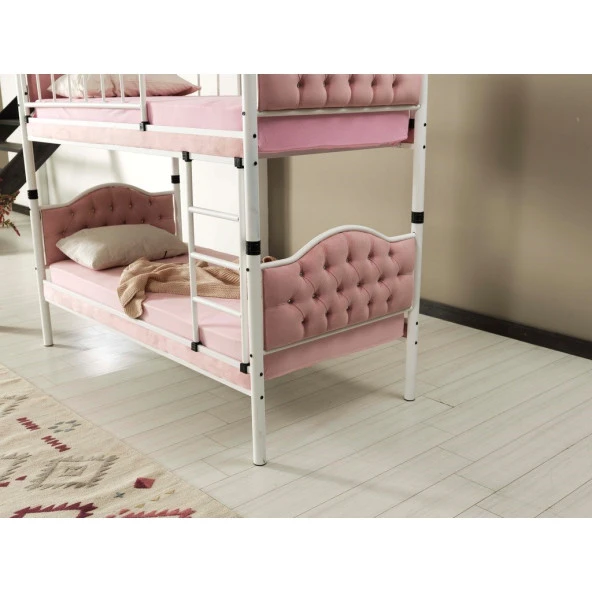 Teknor Melis 90x190 ve 90x200 Yatak Ölçülü Genç Çocuk Odası Metal Ranza - 3