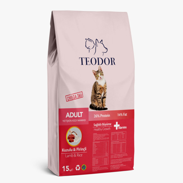 TEODOR Adult Kuzulu-Pirinçli Yetişkin Kedi Maması
