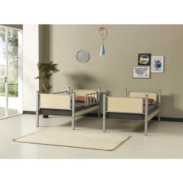 Teknor Yurt Genç Çocuk Odası Ahşap Başlıklı 90x190 ve 90x200 Metal Ranza - 2