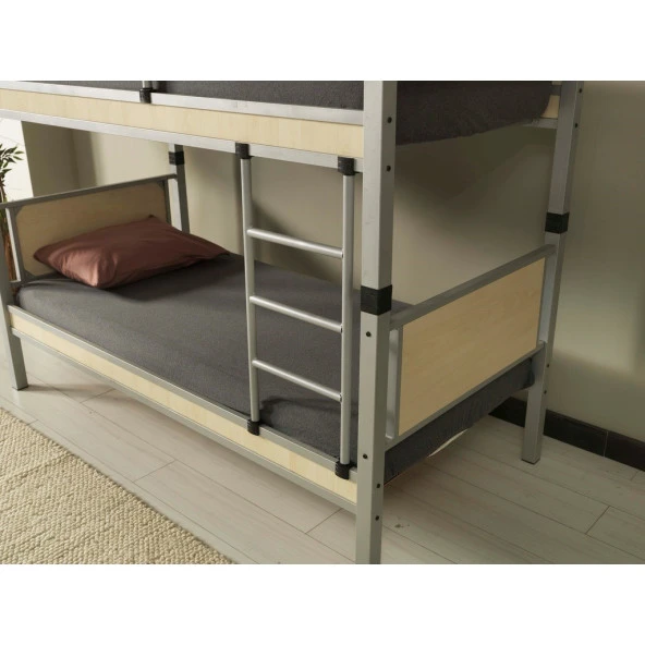 Teknor Yurt Genç Çocuk Odası Ahşap Başlıklı 90x190 ve 90x200 Metal Ranza - 5