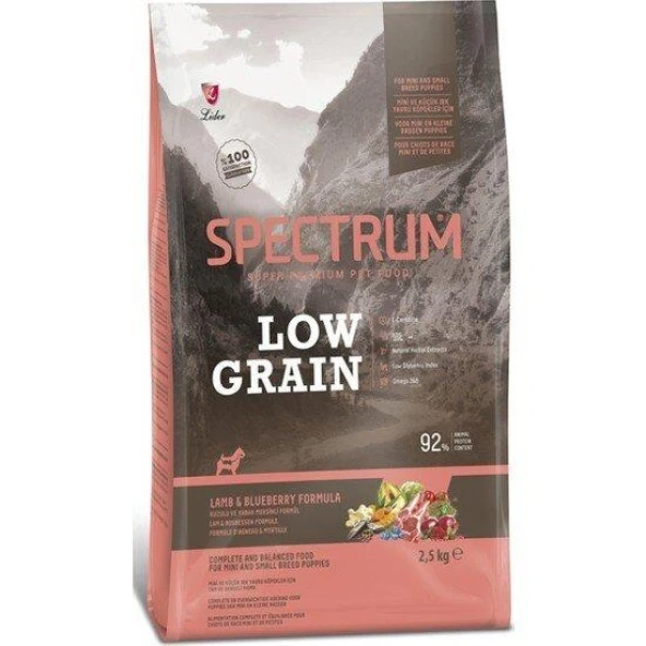 Spectrum Low Grain Kuzu ve Yaban Mersinli Orta ve Büyük Irk Yavru Köpek Maması 2.5kg