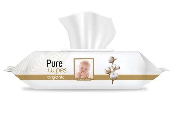 Pure Baby Islak Havlu Mendil 90 Yaprak Yenidoğan Organic Pamuklu (2 Li Set) 180 Yaprak Plst Kapak - 2