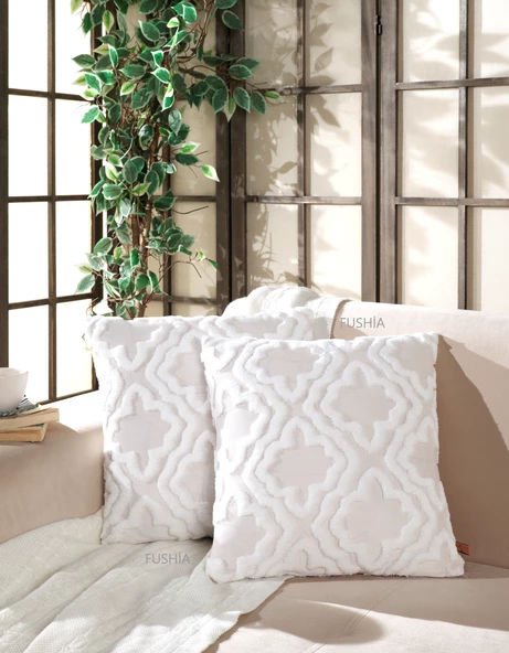 2li Punch Panç Desen Dekoratif Hediyelik Özel Tasarım Kırlent Kılıfı Yastık Kılıfı - 4