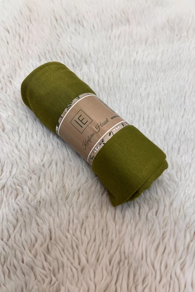 Shecarf Dikişli Penye Şal, Yüksek Gramaj, Özel Üretim, 4 Mevsim 00991 YAĞ YEŞİLİ - 3