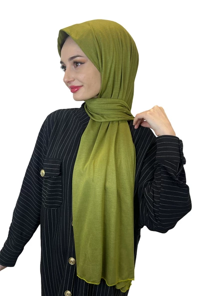 Shecarf Dikişli Penye Şal, Yüksek Gramaj, Özel Üretim, 4 Mevsim 00991 YAĞ YEŞİLİ