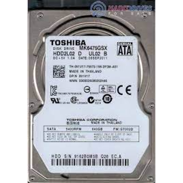 Toshiba MK6475GSX - 640GB 5.4K RPM SATA 2.5" Notebook Hard Drive