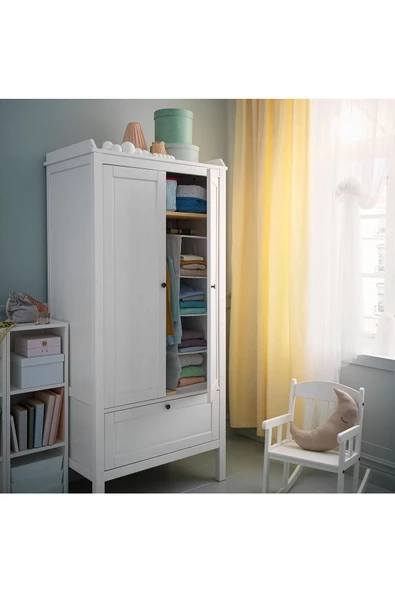 SUNDVIK Çocuk Gardırobu, Beyaz Renk 80x50x171 cm - 2