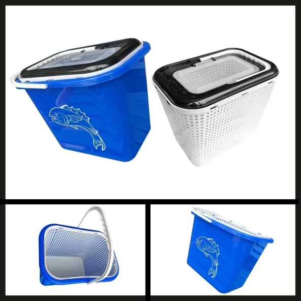 Uyguna-Yakala 15 Lt Mavi Kod 179 Fishack Süzgeçli Balıkçı Kovası-MAL.421 - Resim 2