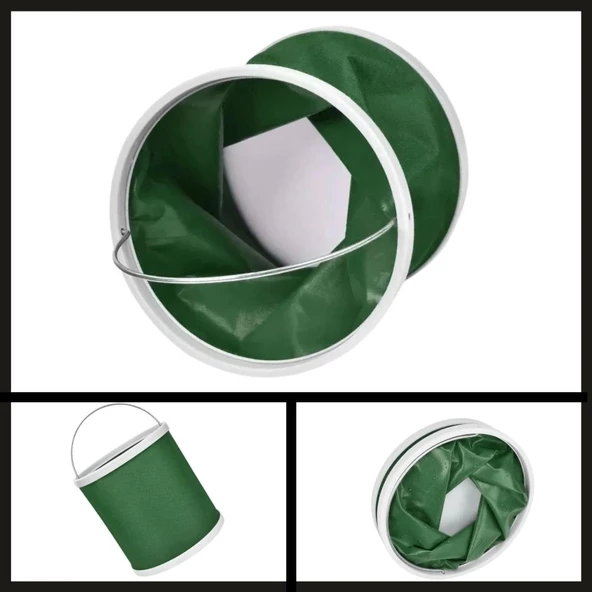 Uyguna-Yakala  9 Lt Haki Protackle Katlanabilir Balıkçı Kovası-MAL.394 - Resim 2