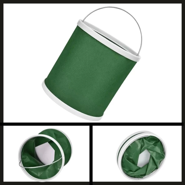 Uyguna-Yakala  9 Lt Haki Protackle Katlanabilir Balıkçı Kovası-MAL.394 ürün görseli