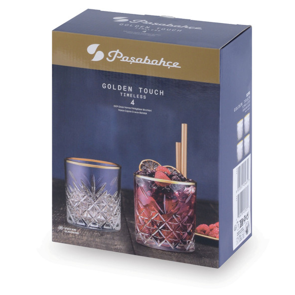 Paşabahçe Timeless Viski Bardağı Golden Touch Bardak 52790 - 5