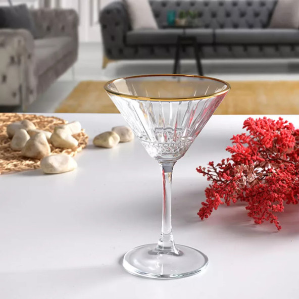 Paşabahçe Elysia Golden Touch Ayaklı Martini Sunum Kadehi 4 lü 220 Cc 440328 - 2