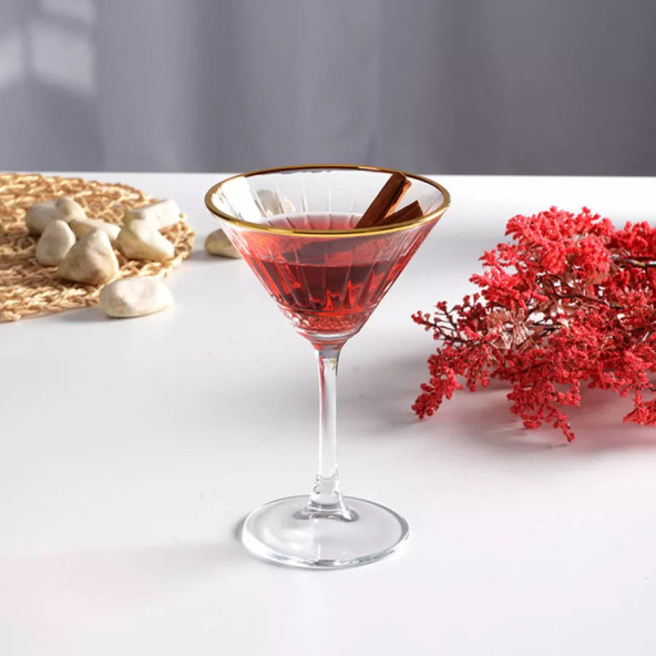 Paşabahçe Elysia Golden Touch Ayaklı Martini Sunum Kadehi 4 lü 220 Cc 440328 - 5
