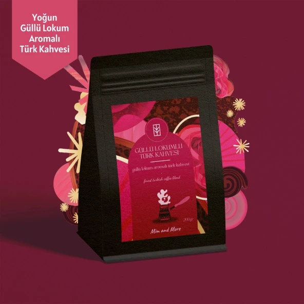 Mim and More Güllü Lokumlu Türk Kahvesi Gül Lokum Aromalı Türk Kahvesi 200 Gr - 2