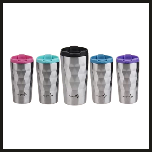 Uyguna-Yakala Mavi Png-3025 0,38 Lt Kahve Termosu-ERM.077