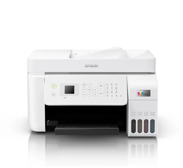 Epson L5296 Renkli Mürekkep Tanklı Yazıcı, Tarayıcı, Fotokopi, Fax, Wi-Fi, ADF, Beyaz