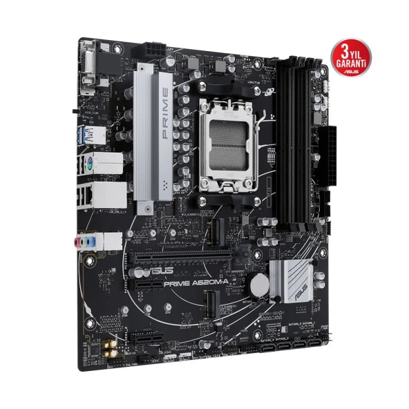 ASUS PRIME A620M-A-CSM A620 AM5 DDR5 6400MHz USB3.2 AURA RGB mATX Anakart - 7