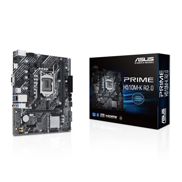 ASUS PRIME H510M-K R2.0 Intel H510 Soket LGA1200 DDR4 3200Mhz USB3.2 mATX Anakart
