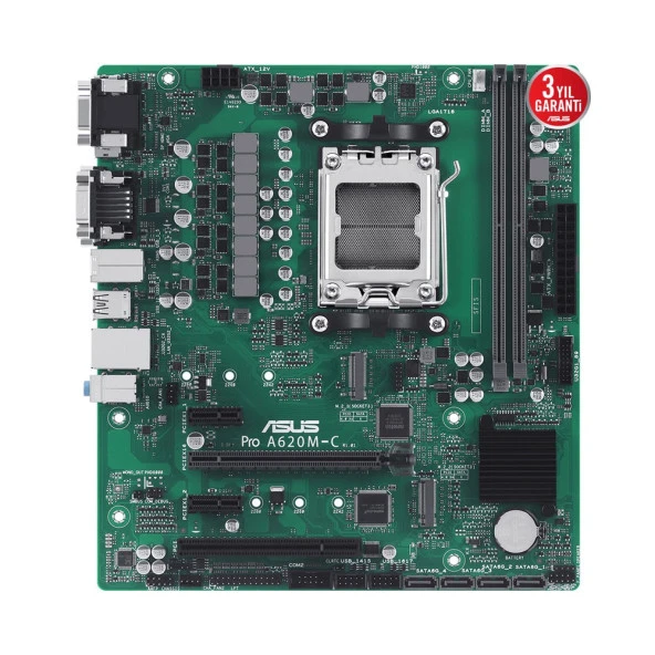 ASUS PRO A620M-C-CSM AMD A620 Soket AM5 DDR5 6400Mhz mATX Anakart