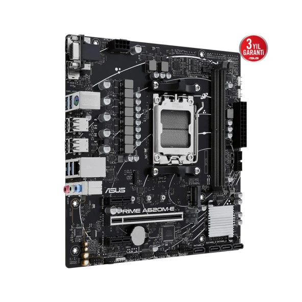 ASUS  PRIME A620M-E-CSM AMD A620 Soket AM5 DDR5 6400Mhz PCIe 4.0 mATX Anakart