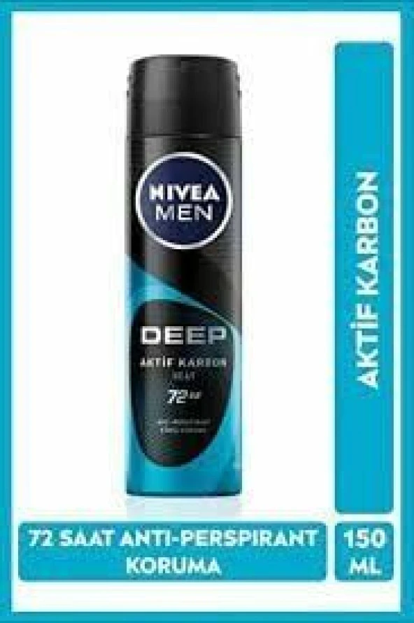 Nivea Men Deodorant Deep Beat Aktif Karbon Erkek Sprey 150 ml
