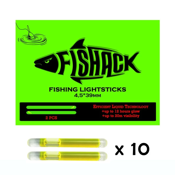 Fishack Jel Balıkçı Fosfor Çiftli 45*39mm 10'lu