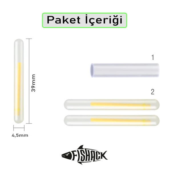 Fishack Powder Balıkçı Fosfor Çiftli 45*39mm 10'lu - Resim 2