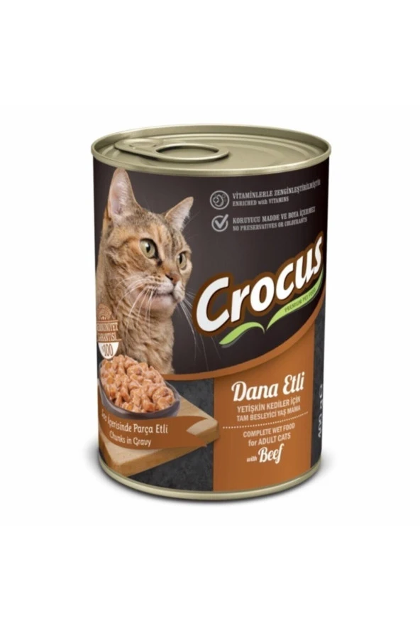 Crocus Yet. Kedi Dana Etli Yaş Mama 400G