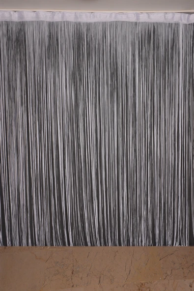 DÜZ İP BEYAZ RUSTİK EN 100 CM BOY 210 CM HAZIR İP PERDE - Resim 3