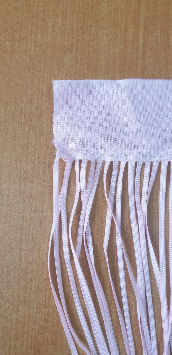 DÜZ İP PEMBE RUSTİK EN 100 CM BOY 210 CM HAZIR İP PERDE - Resim 2