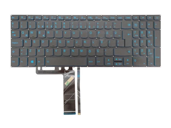 Lenovo İdeaPad L340-15IRH Gaming (81LK) Notebook Klavyesi Füme TR - IŞIKLI / Mavi Tuş