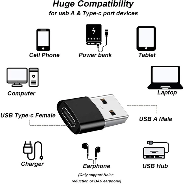 Type-C to Usb 3.0 Erkek Çevirici Dönüştürücü Adaptör Apple Samsung Vb. Cihazlarla Uyumlu - 6