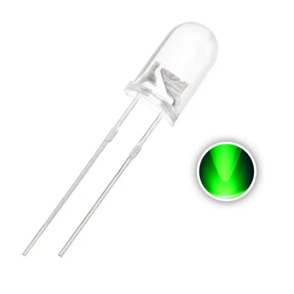 5mm Yeşil Şeffaf Led - 1 Adet