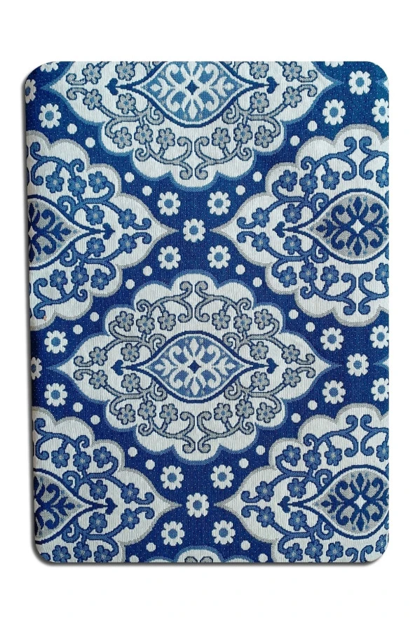 6 m2 Osmanlı Desenli Mavi Halı Örtüsü, Savan, Çok Amaçlı Pike, Pamuklu - Resim 5