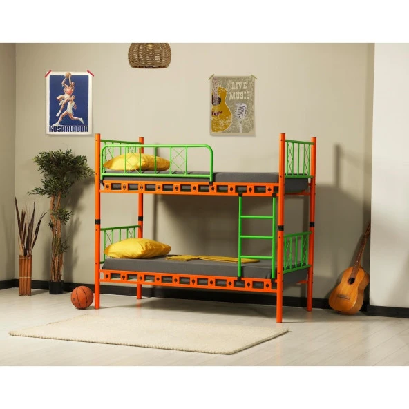 Teknor Carme 90x190 ve 90x200 Yatak Ölçülü Genç Çocuk Odası Metal Ranza
