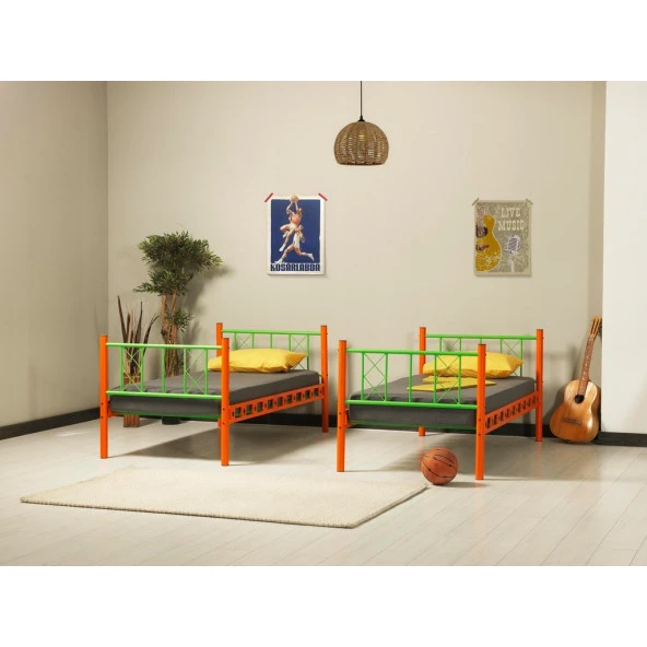 Teknor Carme 90x190 ve 90x200 Yatak Ölçülü Genç Çocuk Odası Metal Ranza - 2