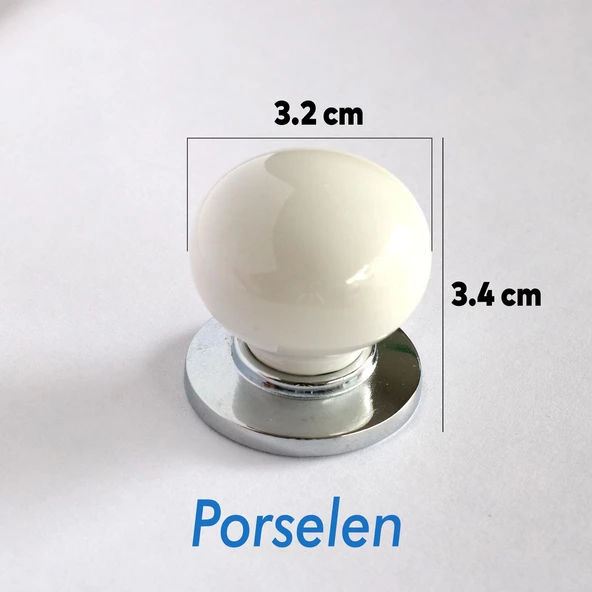 Gül Gerçek Porselen Beyaz Düğme Kulpları Mobilya Mutfak Dolabı Çekmece Dolap Kapak Kulpu Kulbu - 4