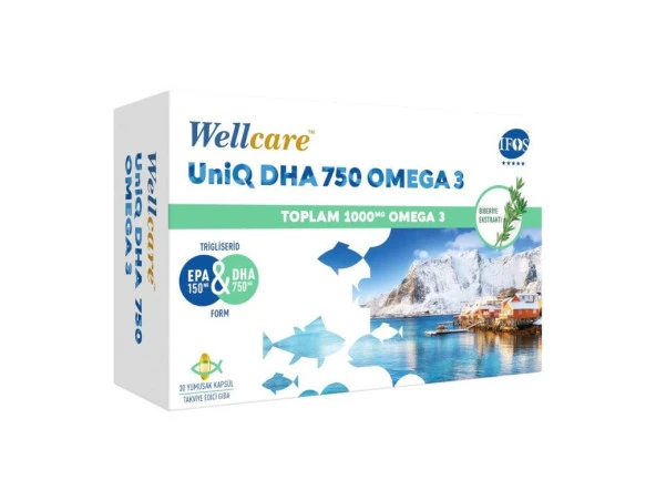 Wellcare Uniq DHA 750 Omega-3 30 Yumuşak Kapsül
