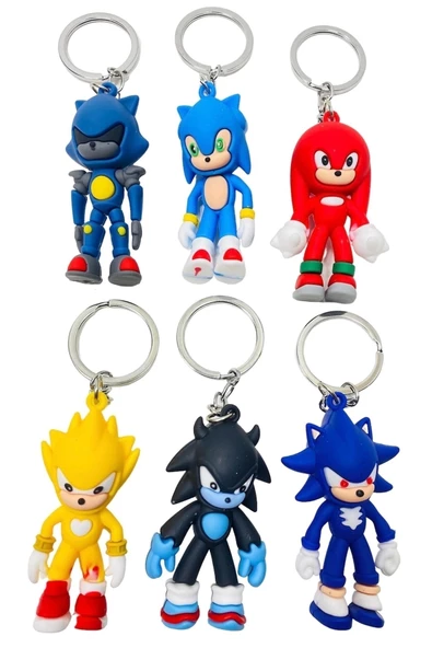 Sonic Ve Arkadaşları Karakter Slikon Anahtarlık 6lı - 2