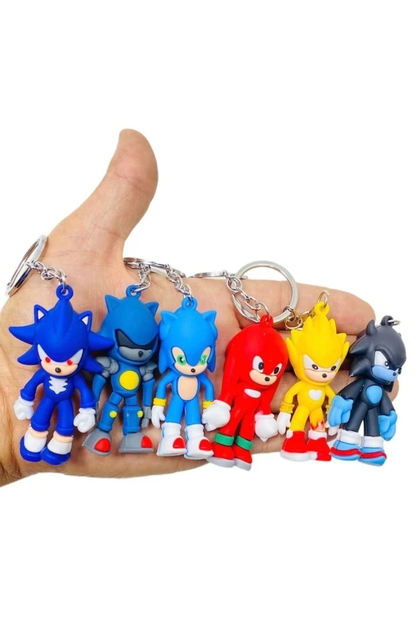 Sonic Ve Arkadaşları Karakter Slikon Anahtarlık 6lı