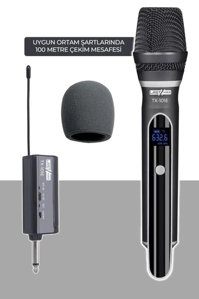 Lastvoice Tx-101E Profesyonel UHF Telsiz Kablosuz EL Mikrofonu - Resim 2