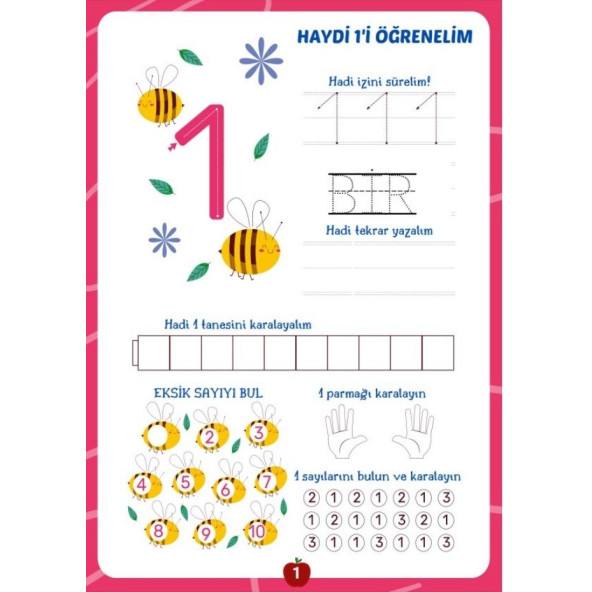 Okul Öncesi Sayılar YAZ-SİL Kitabı (Türkçe-İngilizce) - Resim 2