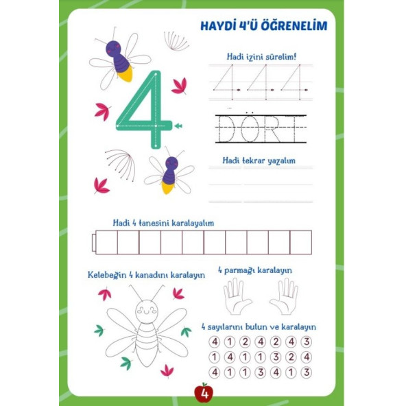 Okul Öncesi Sayılar YAZ-SİL Kitabı (Türkçe-İngilizce) - Resim 3