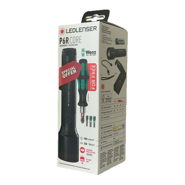 Led Lenser P6R Core + Wera Set El Feneri - 3