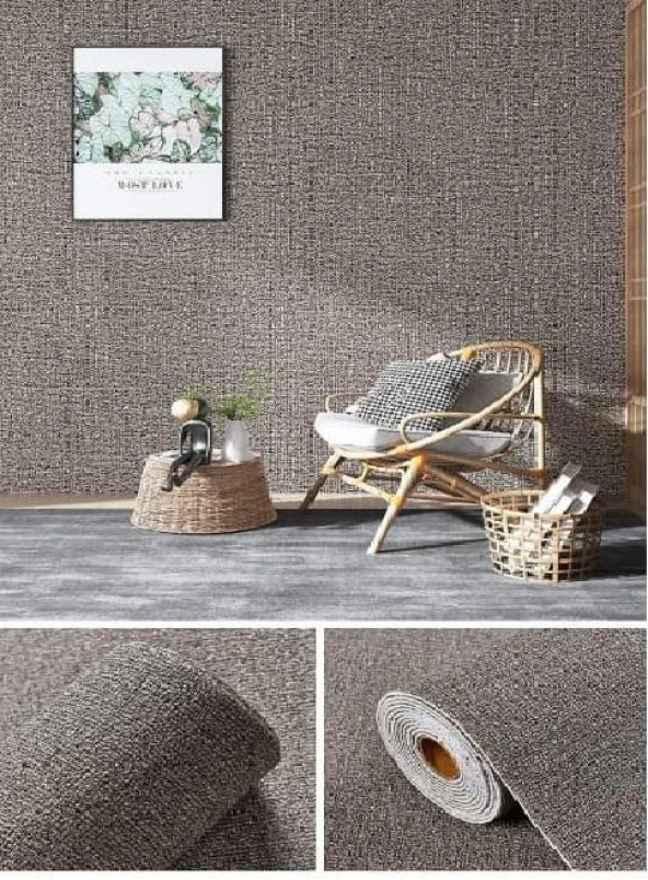 Renkli Duvarlar 50x280cm Keten Kahvesi Yapışkanlı Isı Ve Ses Yalıtımını Destekler Boyanabilir Duvar Paneli Kağıdı - Resim 3