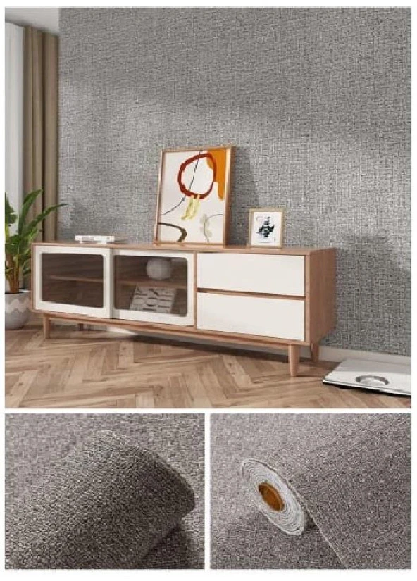 Renkli Duvarlar 50x280cm Keten Kahvesi Yapışkanlı Isı Ve Ses Yalıtımını Destekler Boyanabilir Duvar Paneli Kağıdı - Resim 5