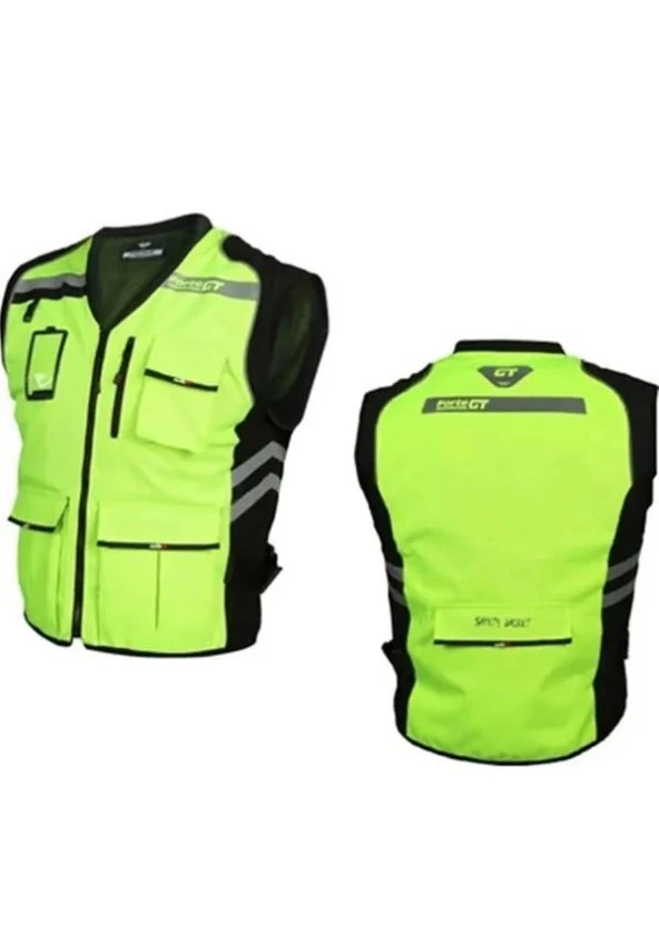 Forte Gt Xbyc 1188 Motosiklet Reflektif Yelek 3 Adet Kargo Cepli Rüzgar Geçirmez L Beden - 5