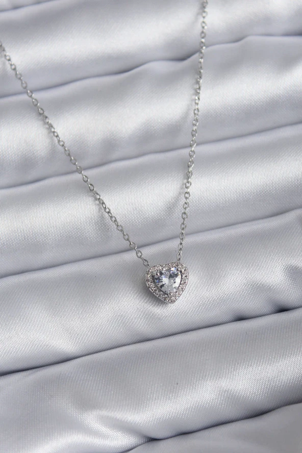 316L Çelik Zincir Zirkon Taşlı Charm Kadın Kolye ürün görseli