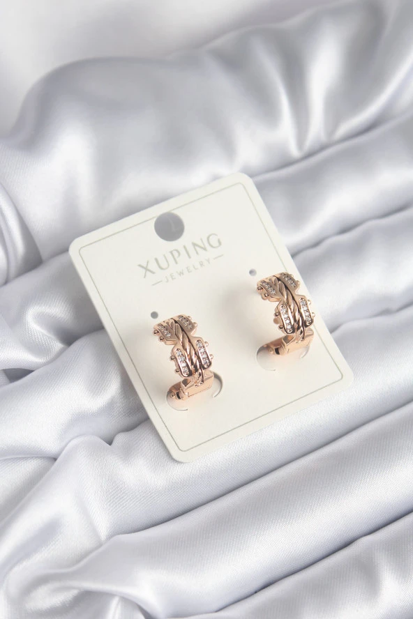 Xuping Model Zirkon Taşlı Halka Kadın Küpe ürün görseli