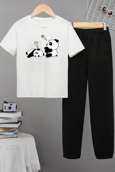 Çocuk Sleep Panda Alt - Üst Eşofman Takımı